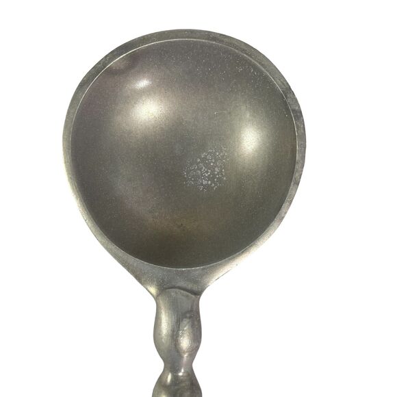 Retro Metal Pewter Salad Servers Serving Utensils Set MCM Rustic Grey Gray - Picture 4 of 8